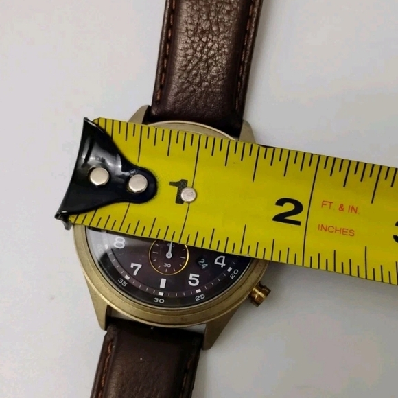 Fossil Dress DE5002 Dark Brown Leather Strap Black Dial Watch - Picture 4 of 5